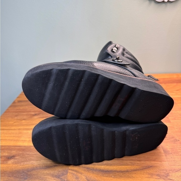 Coach Urban Hiker Platform Wedge Chunky Boot Rare Black Leather Shoe 9.5 - Picture 4 of 11